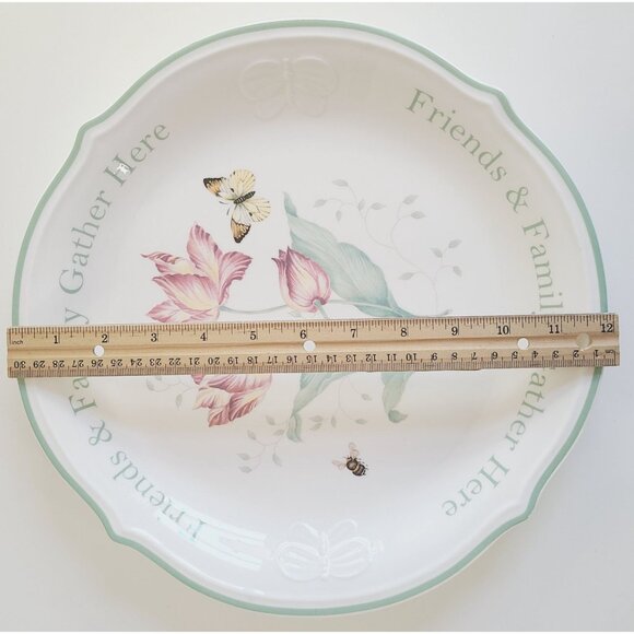Lenox Butterfly Meadow Round Serving Platter 12" Floral & Butterfly Tray - Picture 8 of 9
